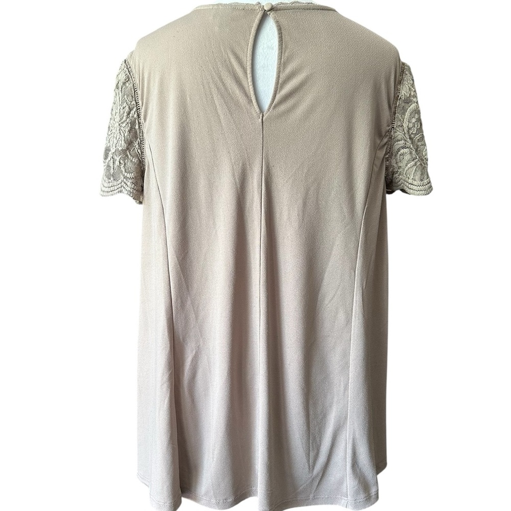 Torrid Tan Embellished Flutter Sleeve Blouse - Picture 5 of 6